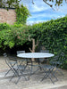 circular zinc garden tables