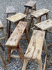 group of old elm stools