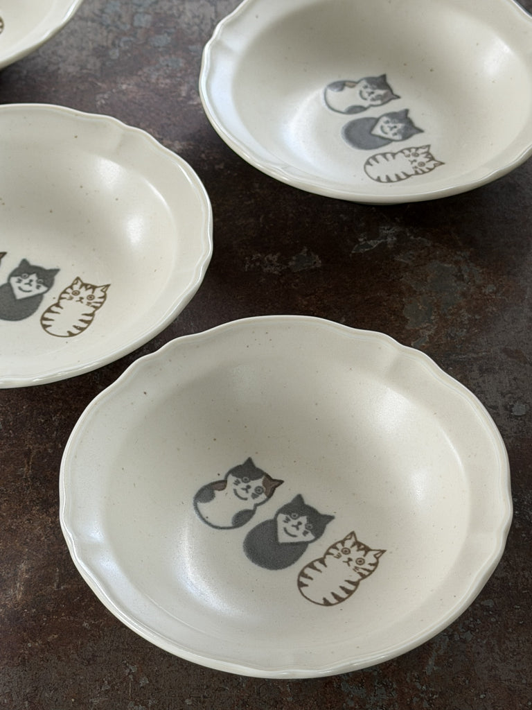 cream cat bowl