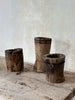 old wooden mortars