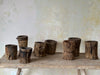 old wooden mortars