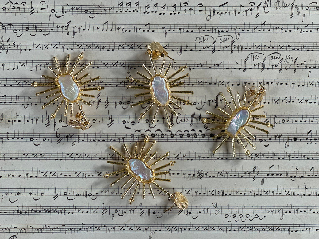 sunburst pearl earrings