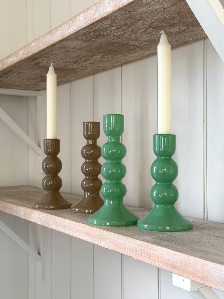 glass candle holders