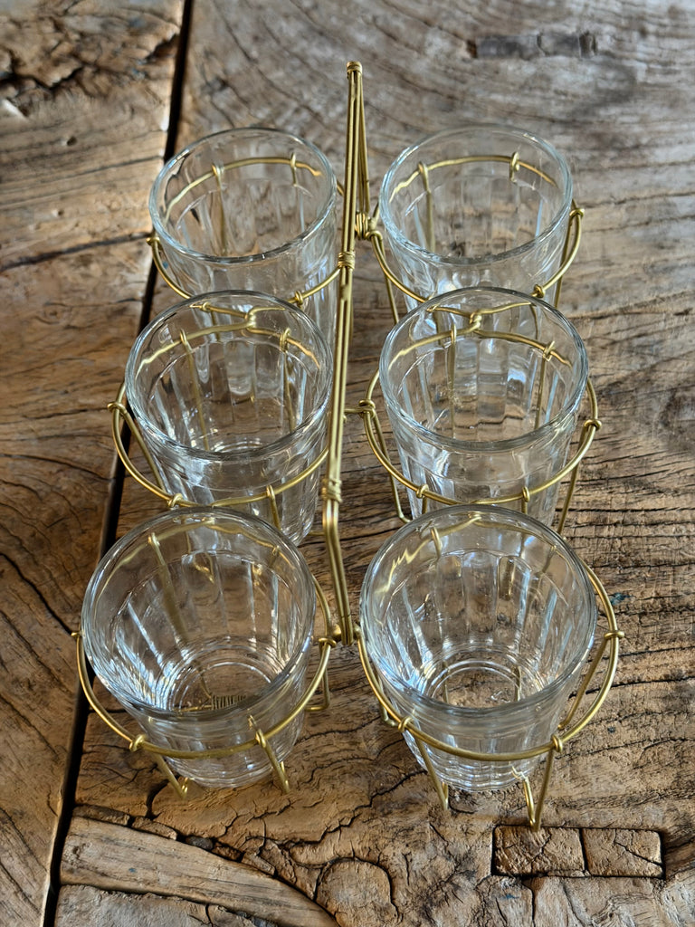 chai glasses with carrier