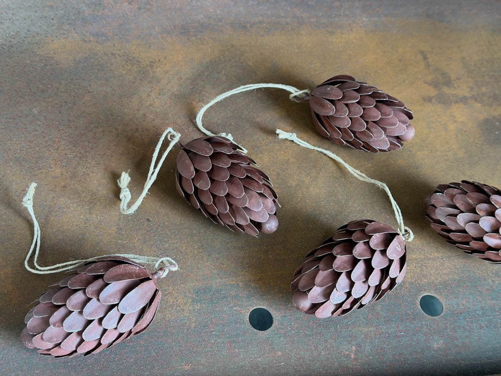 metal pine cone decorations