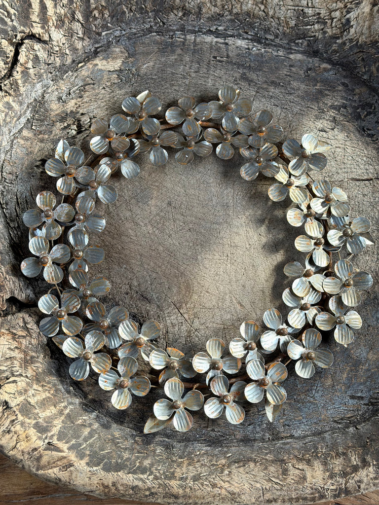 metal flower wreath