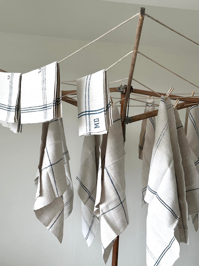 old linen tea towels