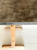 zinc top table on old wooden trestles