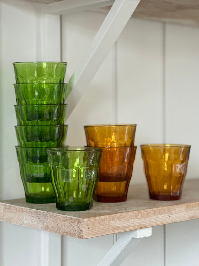 green & amber picardie tumblers