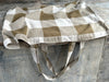 old gold check tote bags