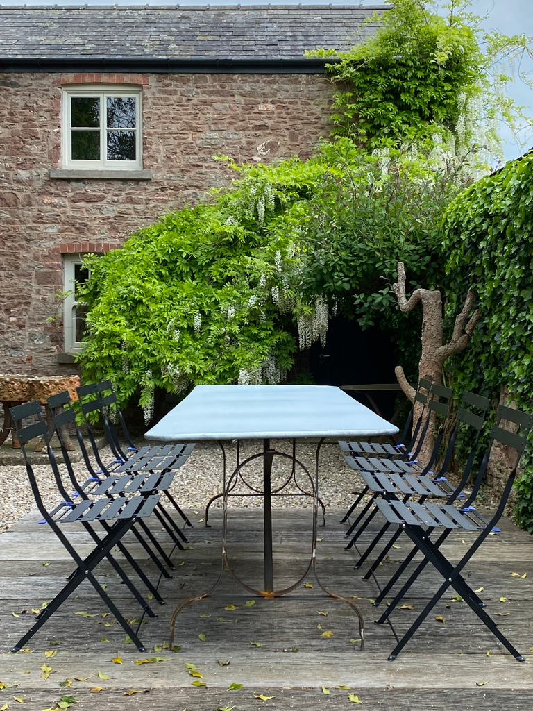 zinc garden tables