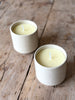 scented candle in a ceramic jar