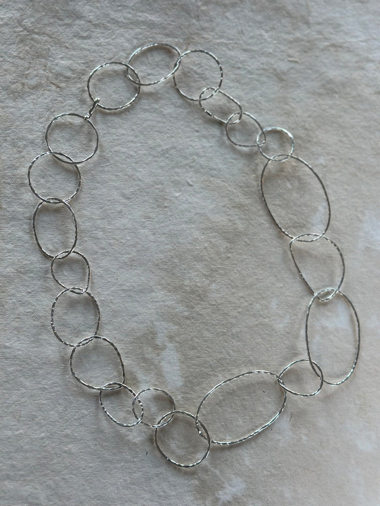 silver plated organic necklace