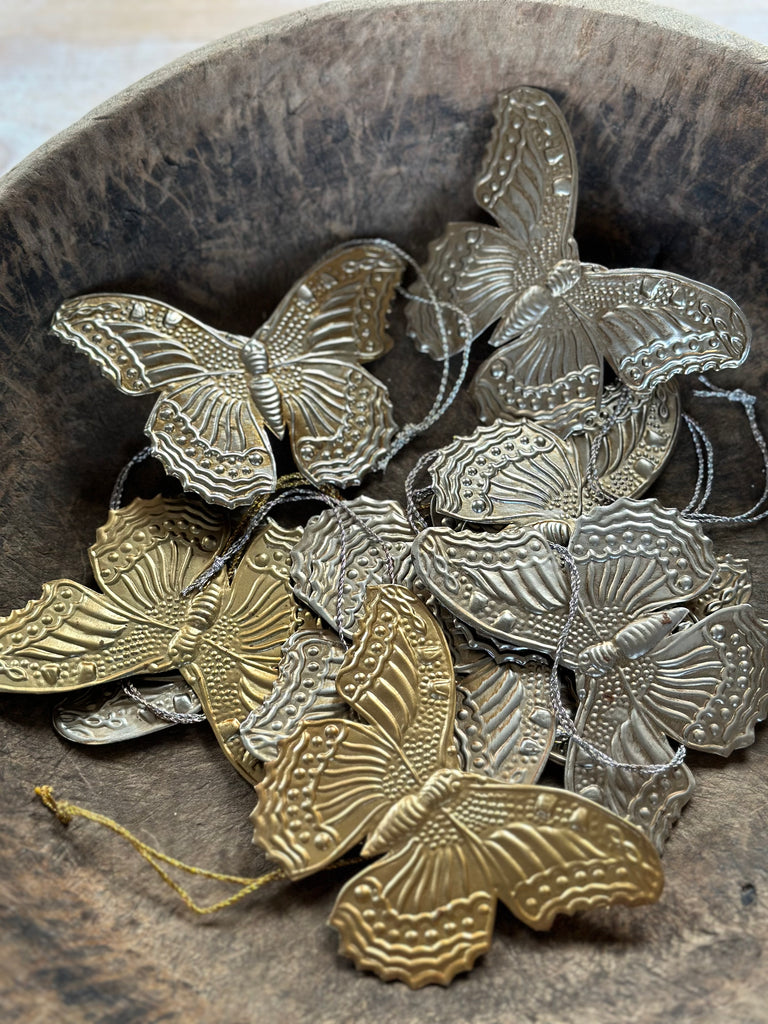 brass and nickel butterflies