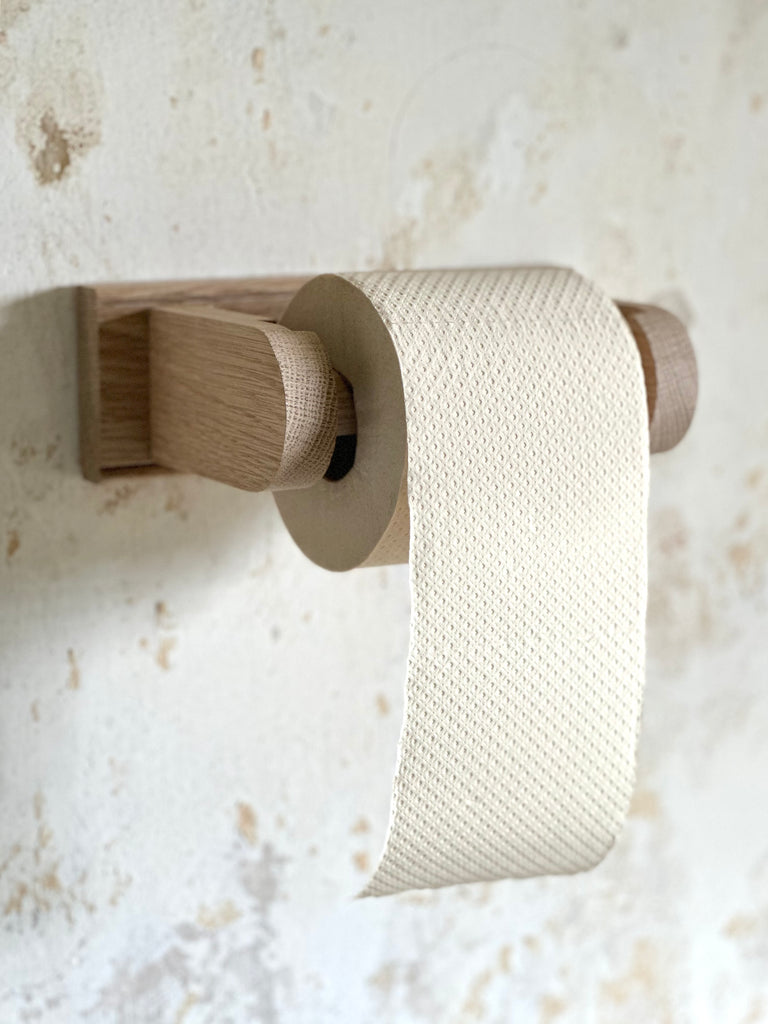 oak loo roll holder