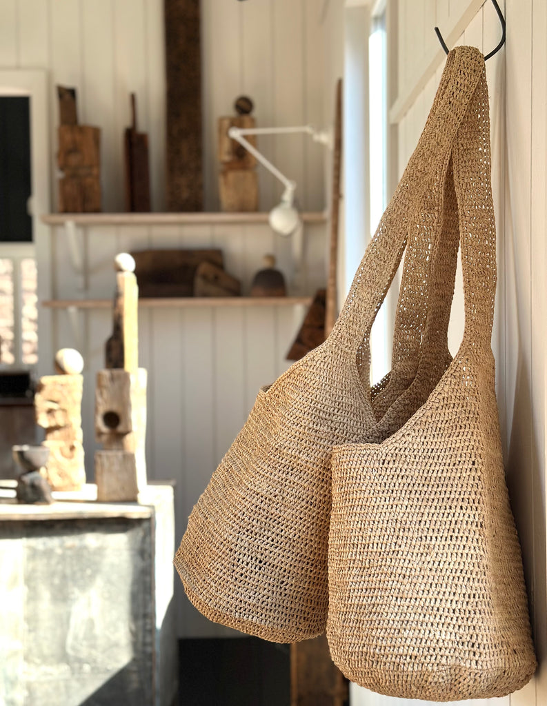 woven palm shoulder bag