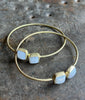 brushed brass moonstone bracelet