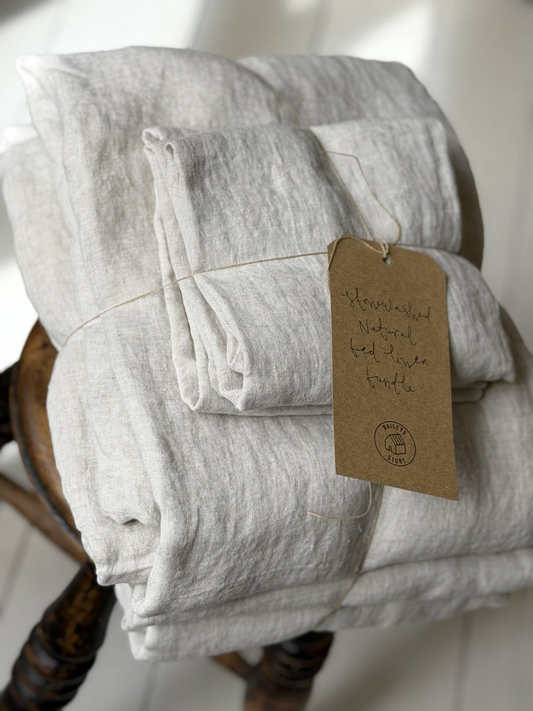 stonewashed natural bed linen sets