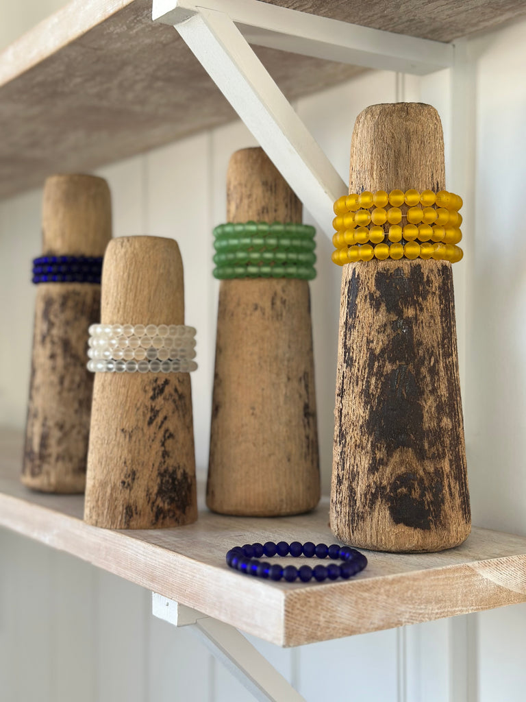 recycled glass bead bracelets
