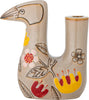 folk art bird candle holder
