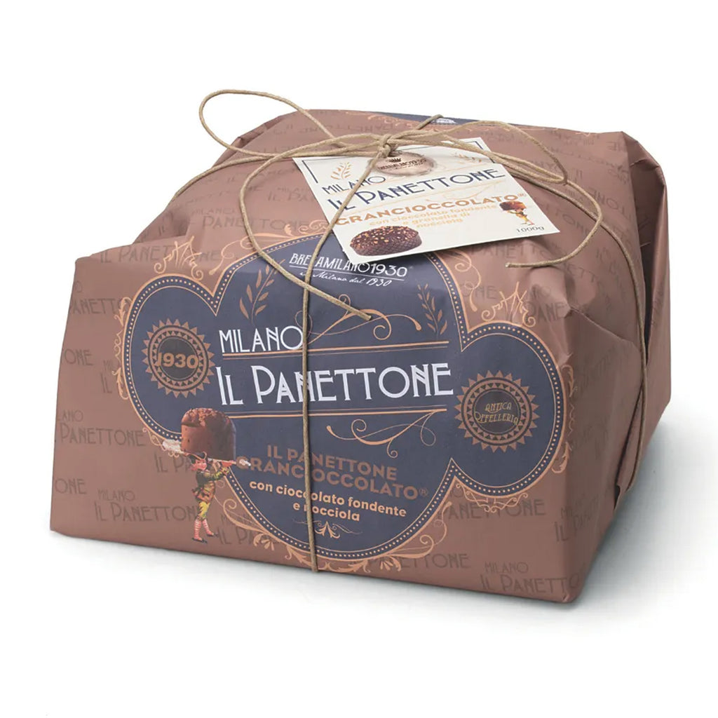 chocolate and hazelnut panettone