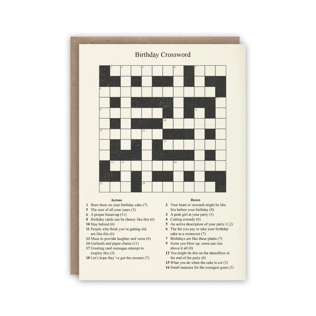 birthday crossword card