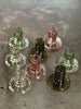short glass candlestick