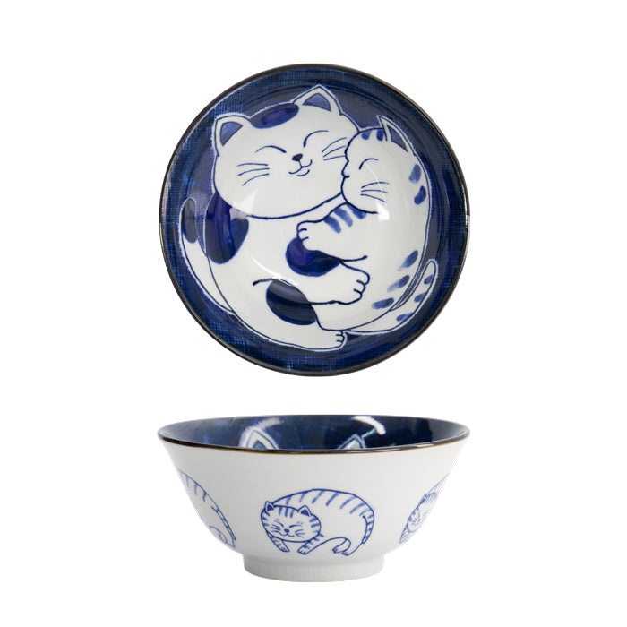 blue lucky cat bowls