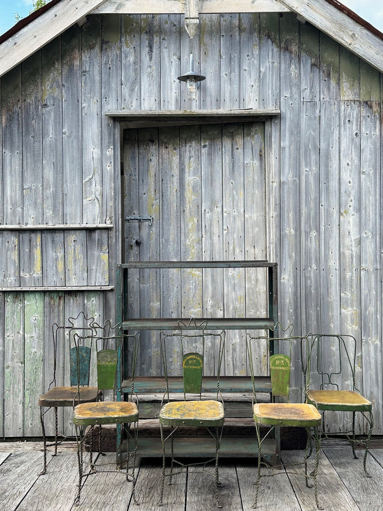 recycled wirework chairs