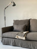 grey hand made linen sofa with loose covers