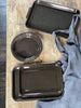 speckled black enamel baking trays