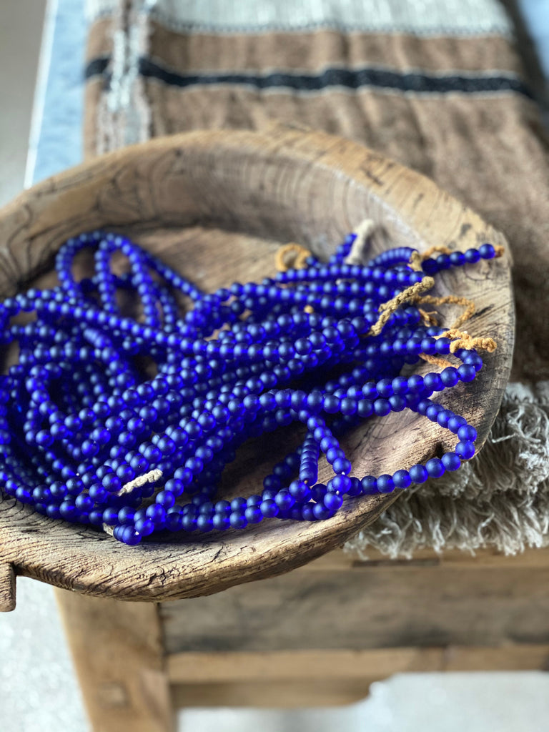 cobalt blue glass beads