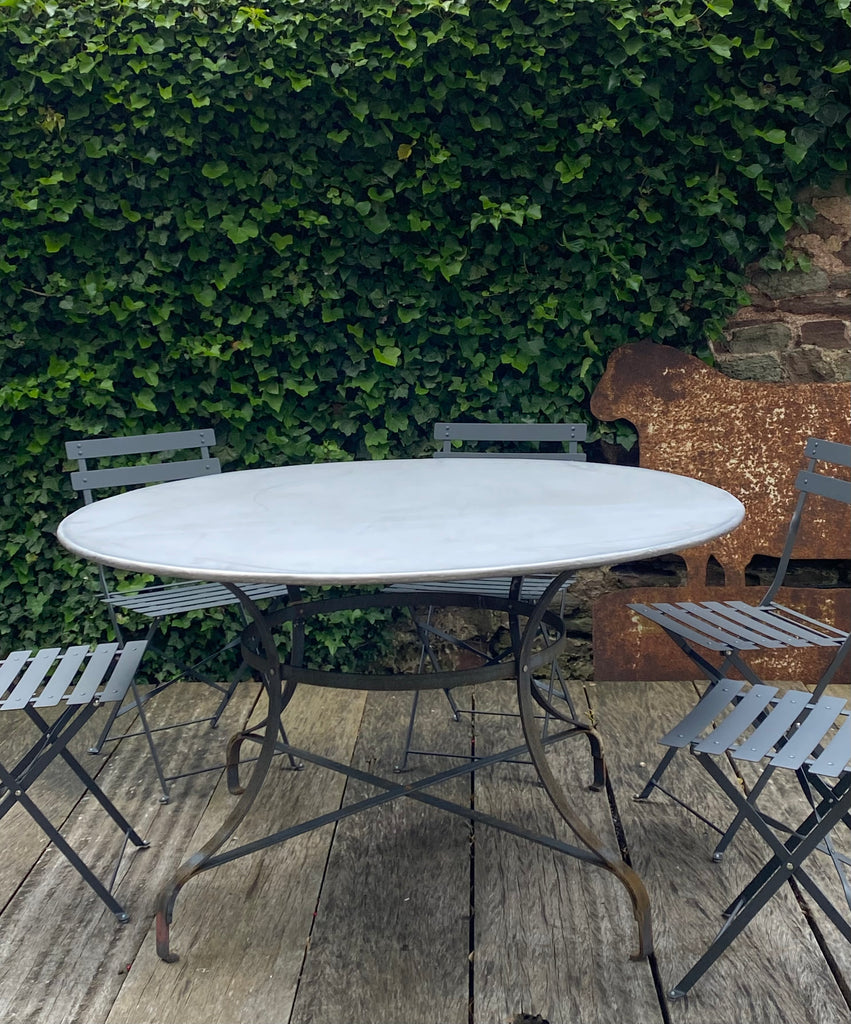 circular zinc garden tables Baileys