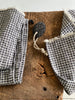 black and white linen waffle towels