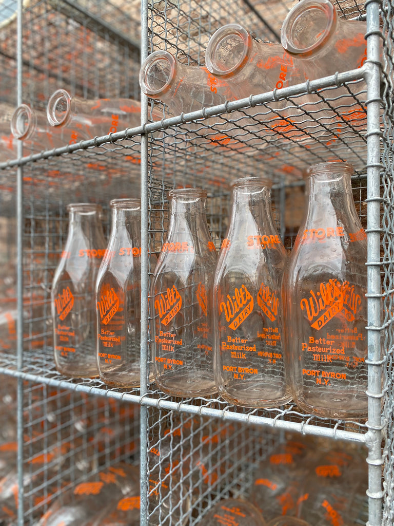 1960's american milk bottles