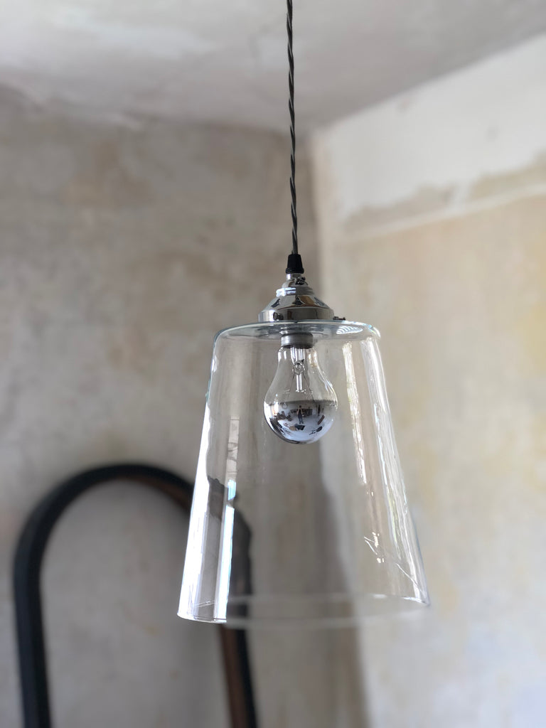 blown glass tapered cone light