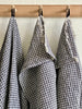 black and white linen waffle towels