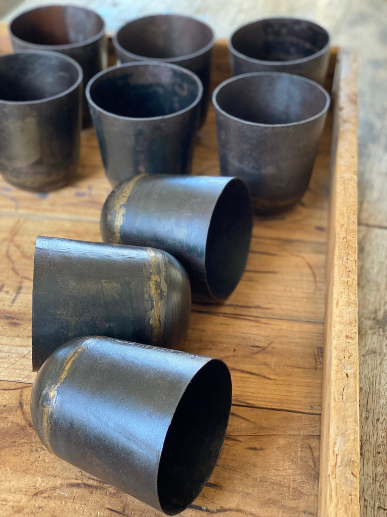 tapered recycled steel pots