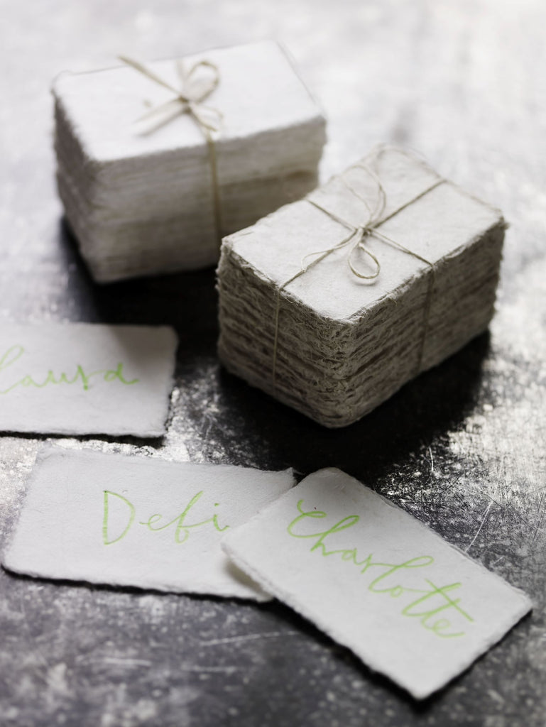handmade rag paper name cards